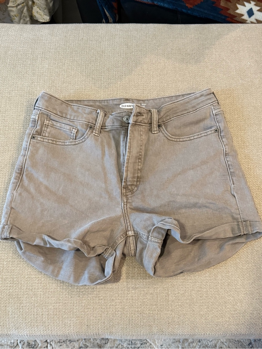 Old Navy Taupe Roll-Hem Denim Shorts